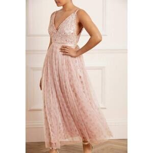 NWT Needle & Thread Bijou Aurelia Bodice Cami Gown Size US6 Embellished #1D453